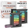 MEDca Stackable Daily Pill Organizer: 2 Pack, 4 Times/Day Weekly Medication Reminder: Premium AM/PM Box w/ 7 Individual Stacking Cases - 2 of 4