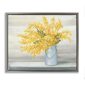 Stupell Industries Golden Fall Floral Bouquet in Country Milk Tin Floating Frame Canvas Art - 1 of 4