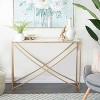 Contemporary Metal X Console Table Small Gold - Olivia & May: Chic Marble Top, No Assembly Required - 2 of 4