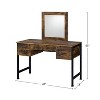PAGED Vanity Desk Rustic Makeup Table with Mirror, 4 Storage Drawers for Living Room, Bedroom - 3 of 4