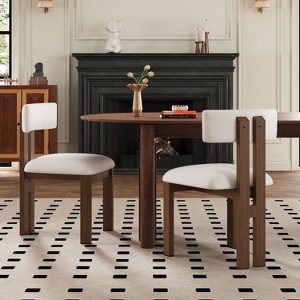 NicBex Modern Upholstered Armless Set of 2 Dining Chairs with Metal Legs,Minimalist Small Office Chairs,Living Room Accent Chairs - 1 of 4