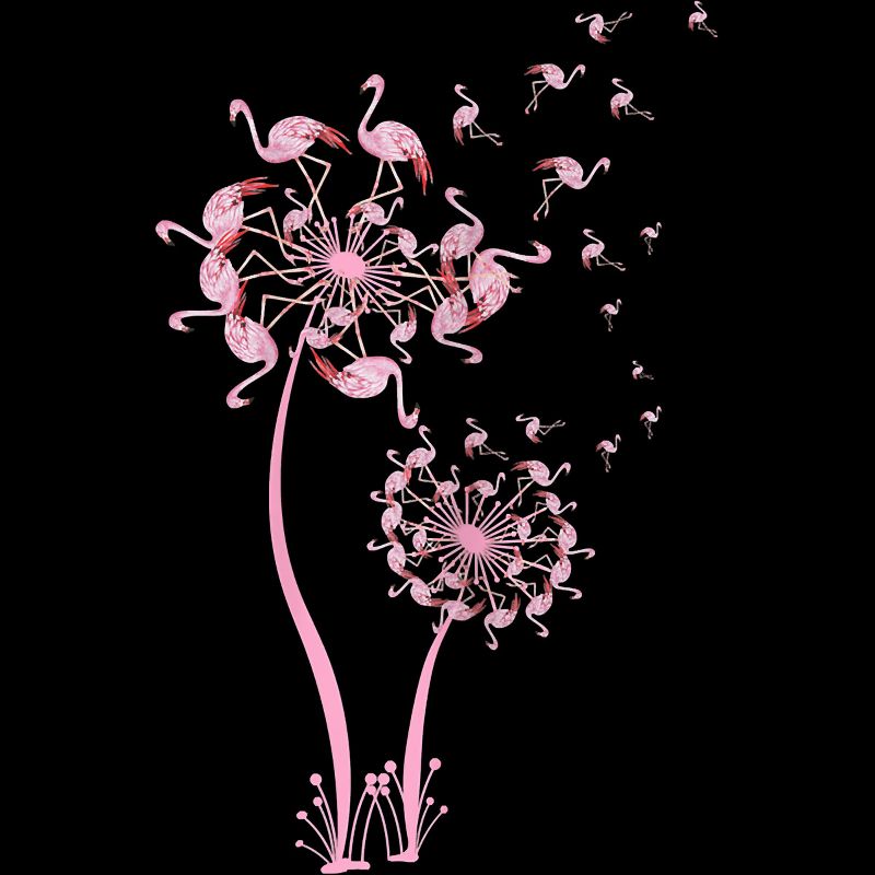 Men's Design By Humans Cute Flamingo Dandelion Flower By JeilJersey T-Shirt, 2 of 3
