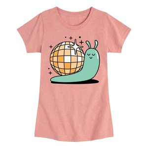 Girls' - Instant Message - Disco Snail -Youth Girls Short Sleeve T-Shirt Fitted Short Sleeve Graphic T-Shirt - 1 of 4