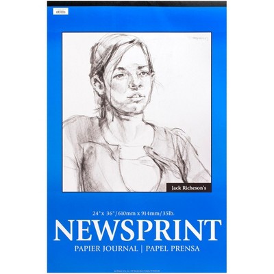 Jack Richeson Newsprint Pad, 24 x 36 Inches, 32 lb, 50 Sheets