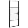 vidaXL Shower Door 35.8 in.x76.8 in. Half Frosted Tempered Glass Black - 2 of 4