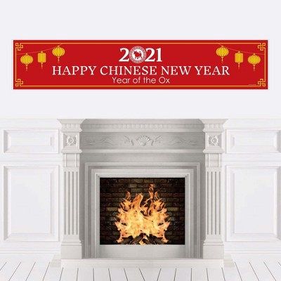 Big Dot of Happiness Chinese New Year - 2021 Year of the Ox Decorations Party Banner