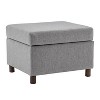 25" Wide Rectangle Storage Ottoman with Wood Legs and Hinged Lid - WOVENBYRD - 2 of 4