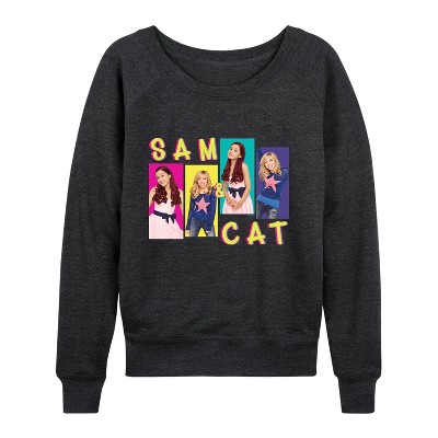 Women's Victorious Sam and Cat Lightweight French Terry Slouchy - Sam And Cat - Heather Charcoal - Small