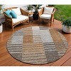 Chocolate And Gray Striped Washable Indoor Outdoor Area Rug - 2 of 4