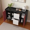 Sideboard Buffet Cabinet, 47” Storage Cabinet with 2 Drawers and Open Shelves, Modern Accent Cabinet for Dining Room, Kitchen, Living Room - 3 of 4