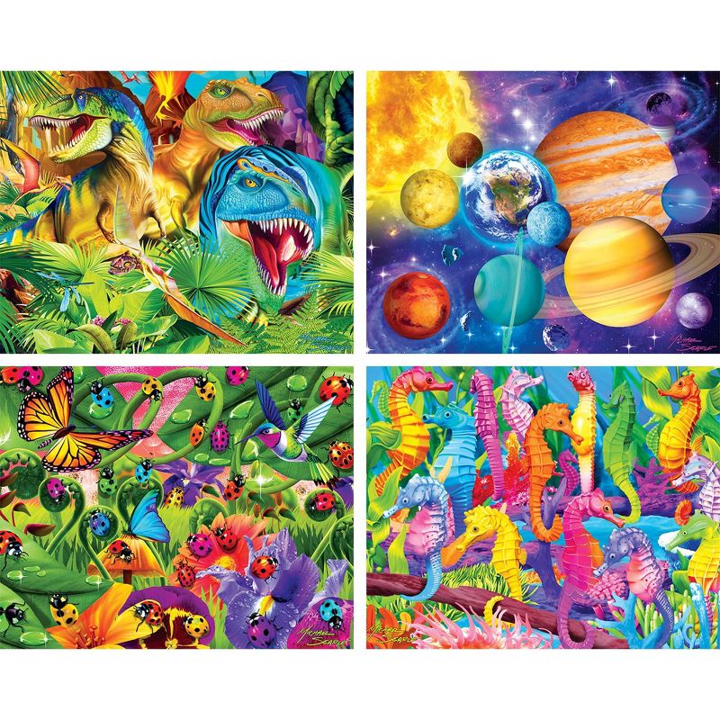 MasterPieces Kids Jigsaw Puzzle Set - Blue Glow 4-Pack 100 Pieces, 3 of 11