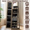 QingMoon 360° Swivel Full Length Mirror, with Lockable Standing Jewelry Cabinet Organizer for Bedroom, Cloakroom and Living Room - 3 of 4