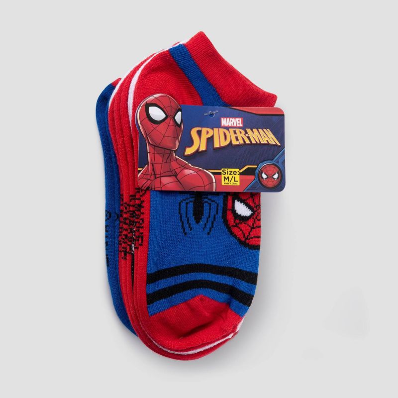 Boys' Spider-Man 6pk No Show Socks - Red/Blue, 2 of 3