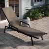 Emma and Oliver Textilene Adjustable 5 Position Patio Chaise Lounge with Armrests and Metal Frame - 4 of 4