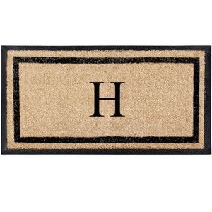 A1HC Natural Coir & Rubber Doormat for Outdoor Indoor Entrance, Long Lasting Easy to Clean Front Door Mat 24x48, Monogrammed - 1 of 4