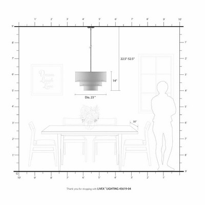 Sentosa Black Triple Drum Pendant Light with Orange Interior