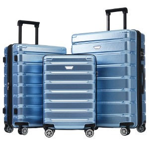 3-Piece Hardshell Luggage Set with Spinner Wheels, ABS+PC Lightweight & DurableTravel Suitcase (20/24/28 Inch) - ModernLuxe - 1 of 4