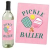 Big Dot of Happiness Pink Pickleball - Country Club Party Decorations for Women and Men - Wine Bottle Label Stickers - Set of 4 - 2 of 4