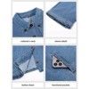 Imily Bela Womens Cropped Denim Jackets Casual Button Down Jean Shirt Shacket Loose 3/4 Sleeve Coat with Pockets - 2 of 4
