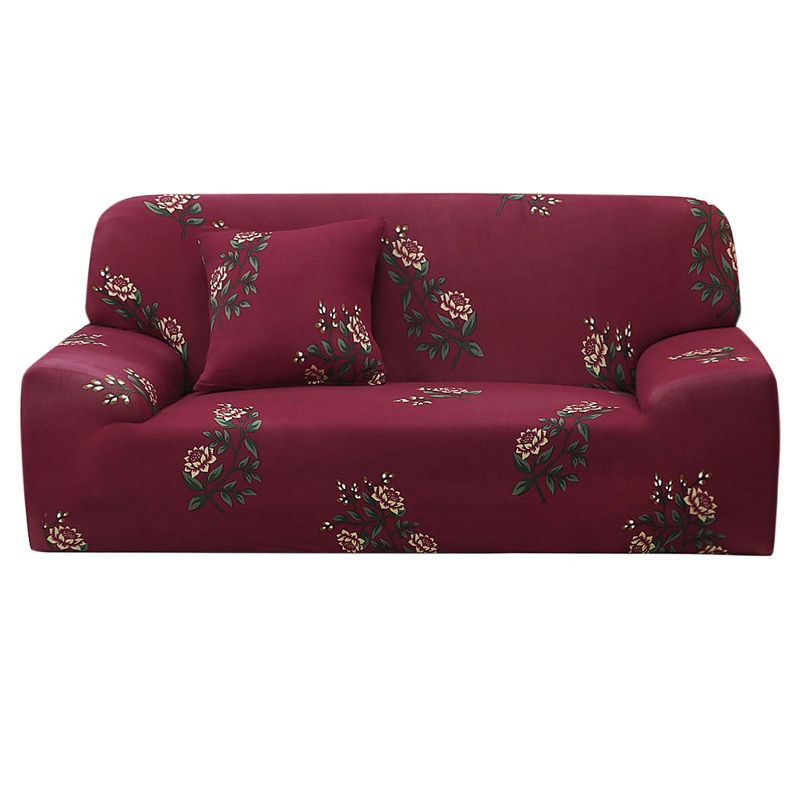 PiccoCasa Stretch Sofa Cover Floral Printed Couch Slipcover for Sofas with One Pillowcase, 4 of 5