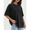 Oversized T Shirts for Women Summer Tops Casual Loose Fit Tees Crewneck Short Sleeve Tunic Blouse Basic Tee - 3 of 4