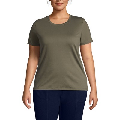 Lands' End Women's Plus Size Relaxed Supima Cotton Short Sleeve