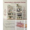 Bakers Rack with Power Outlet, 65.7 Inch Coffee Bar Shelf with Adjustable Shelf & 6 Hooks, Microwave Stand for Kitchen - 4 of 4