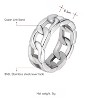 Chain Wedding Band 6.5mm Stainless Steel Men Women Ginger Lyne Collection - 3 of 4