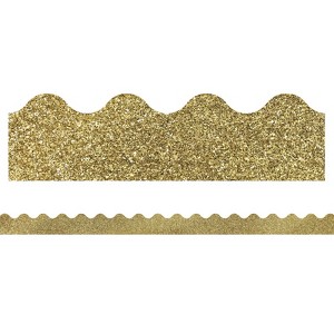 Carson Dellosa Education Sparkle + Shine Gold Glitter Scalloped Border, 39 Feet (Pack of 6) - 1 of 1
