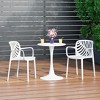 WestinTrends Playa 3-Piece Outdoor Indoor Metal Patio Dining Table Set With Stackable Patio Chairs - 2 of 4
