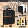 OPUX 3 Bottle Wine Carrier Tote, Insulated Leakproof Cooler Travel Bag, Portable Picnic BYOB Beach Party Gift Christmas - 3 of 4