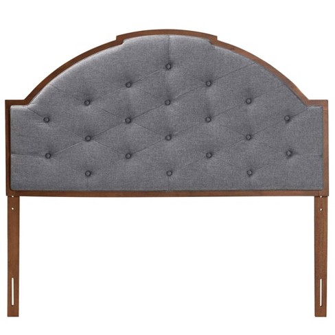 Baxton Studio Baxton Studio Madeline Fabric and Wood Headboard Gray/Walnut Brown - image 1 of 4