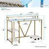Vynxaria Techni Mobili Industrial Writing Desk, Gold - 4 of 4