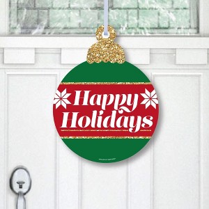 Big Dot of Happiness Ornaments - Hanging Porch Holiday and Christmas Party Outdoor Decorations - Front Door Decor - 1 Piece Sign - 1 of 4