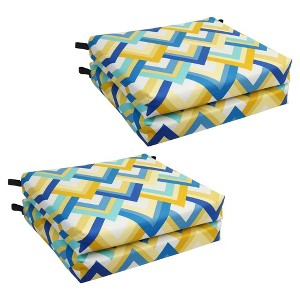 Blazing Needles, 20-inch by 19-inch Patterned Outdoor Chair Cushions (Set of 4) - 1 of 2