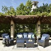 XIZZI Outdoor Patio Furniture Conversation Set 5 Pieces All Weather Wicker High Back Couch with Ottomans Gray Wicker - 2 of 4
