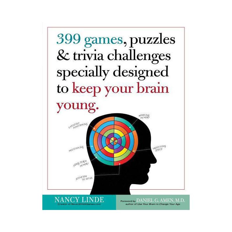 399 Games, Puzzles &#38; Trivia Challenges Specially Designed to Keep Your Brain Young - by Nancy Linde (Paperback), 1 of 2