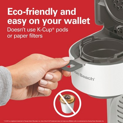 White Single-Serve Coffee Maker with Permanent Filter