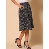 Allegra K Women's Chiffon Summer Vintage Floral Print A-Line Midi Skirts - 2 of 4