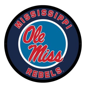 Evergreen Ultra-Thin Edgelight LED Wall Decor, Round, University of Mississippi- 23 x 23 Inches Made In USA - 1 of 4