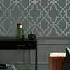 Versailles Sage Green and Silver Geometric Paste the Wall Wallpaper - image 2 of 4