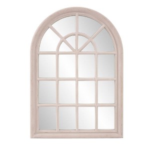 Howard Elliott 41"x29" Windowpane Wood Framed Wall Mirror Taupe - 1 of 4