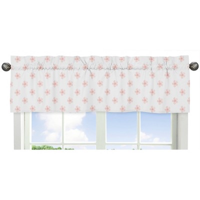 Watercolor Floral Window Valance Burgundy Wine/Pink - Sweet Jojo Designs