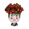 Sagebrook Home 7"Hx6" Diameter, Frida Face Flower Vase, Black/White Finish, Made with Ceramic, Unique Decorative Centerpieces, Home Decor Floral - 2 of 4