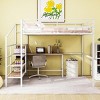 Streamdale Full Size Metal Loft Bed with Desk and Lateral Storage Ladder, White - 2 of 4