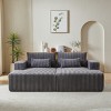 KWPZQEB 87" Sectional Lounge Chaise, Cloud Plush Loveseat, Corduroy Upholstered Boneless Sofa Bed with Deep Seat & 2 Pillows, No Assembly Required - 4 of 4