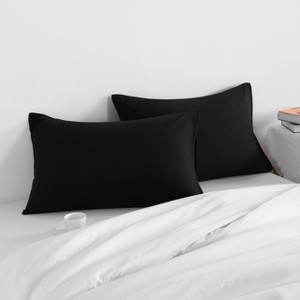 2 Pack Brushed Microfiber Pillowcases, Super Soft Pillowcases with Envelope Closure - NTBAY - 1 of 4
