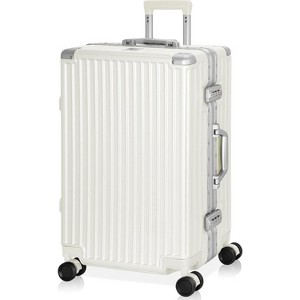 Luupatchy PC+ABS Aluminum Frame Zipperless Checked Luggage Hard Shell Suitcase with TSA Lock Double Spinner Wheels - 1 of 4