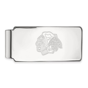 Black Bow Jewelry Sterling Silver Chicago Blackhawks NHL Money Clip - 1 of 3