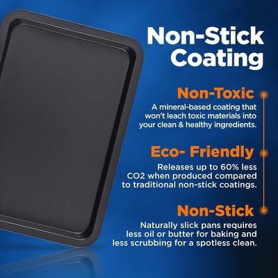 NutriChef Black Carbon Steel Non-Stick Cookie Sheet Set